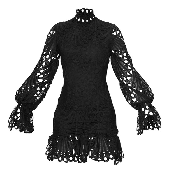 Long Sleeve Frill Bodycon Dress Nwt 